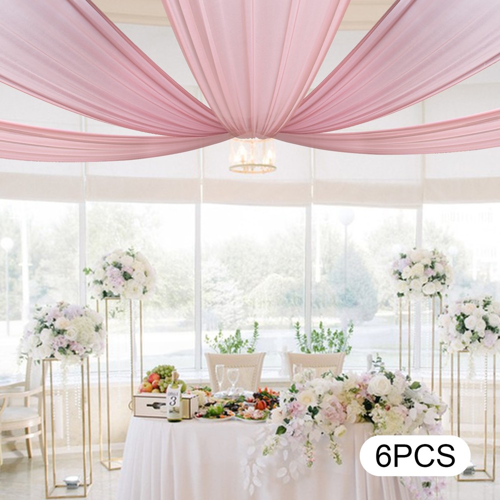Pink Color Ceiling Drape Backdrop for Wedding Ceremony Stage Party Decoration