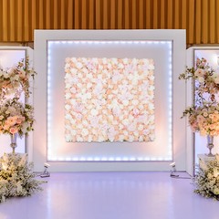 1 × 1M Artificial Flower Wall Panel Silk Rose Hydrangea Backdrop Decor