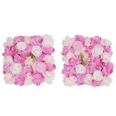 3D Flower Wall Panel-12pcs Artificial Flower Wall Background Silk Rose Wedding