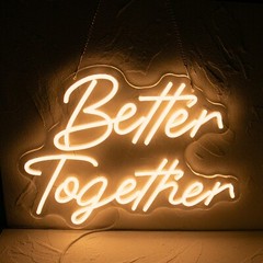 Better Together Neon Sign,Neon Light for Wall Decor,Wedding better together