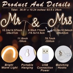 Mr & Mrs Neon Light for Wedding Reception