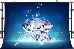 Luxurious 10x7ft Wedding Backdrop with Diamond Gems – No Glitter, Just Glam