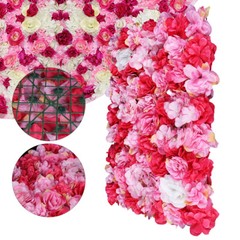12pcs Artificial Rose Hydrangea Flower Wall Panels Wedding Party Decor 60 x 40cm