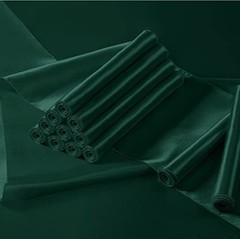 Manyshofu 4Pcs Satin Table Runner – 12 x 108 Inch 12″x108″, 4pcs Dark Green