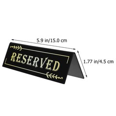 2 Pcs Reserved Signs for Tables Inverted Triangle Card Set up Hotel Dining Room