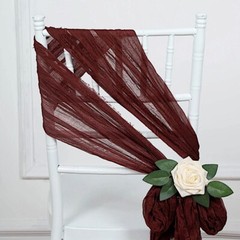 5 BURGUNDY Gauze Cheesecloth CHAIR SASHES Party Events Decorations Supplies