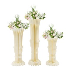 3pcs Folding Cardboard Centerpiece Display Flower Stand Vase-shape Rack Decors