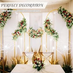 Metal Arch Stand and Cover Set,1 Spandex Fitted Backdrop with 1 6FTx2.6FT White