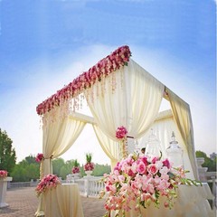 BLACK 10 ft x 10 ft Adjustable Hardware Kit Wedding Canopy Chuppah Mandap Booth