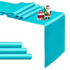 4-Pack Satin Table Runner 12 x 108 Inch Long Bright and 12″x108″ 4PCS Turquoise