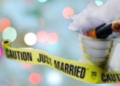 Caution Just Married 100 feet Warning Tape Yellow and Black
