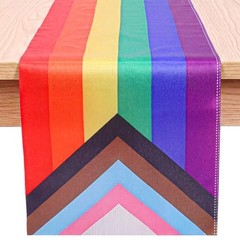 Rainbow Table Runner, 13″ x 72″ Pride Month Table Runner Rainbow Tablecloth