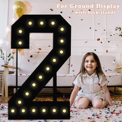 4FT Marquee Light Up Numbers, Black Giant Marquee Number Big Mosaic Number fo…