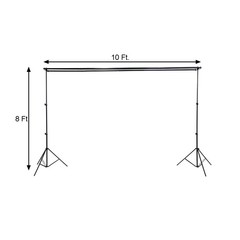 8×10 ft Black Triple Crossbar Adjustable Photo Backdrop Stand Party Supplies