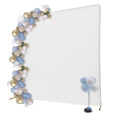 Wedding Backdrop Stand Metal Background Decoration Set + White Cloth Cover