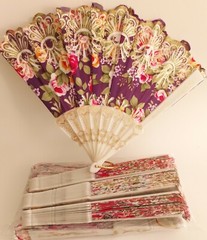 Party Supplies: Floral Fans Decorative Functional Wedding Party Socialite Vtg