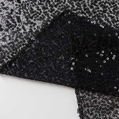 2 BLACK 8ft x 2ft Sequined Backdrop Curtain with Rod Pockets Wedding Decorations