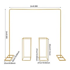 Gold Balloon Stand with Flower Stands, Metal Wedding Backdrop Stand For Party