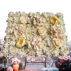 6 Pack Artificial Silk Flower Wall Panels for Wedding & Party Decor