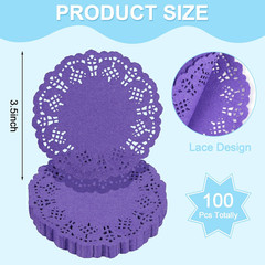 3.5inch Round Colorful Paper Lace Doilies Wedding Tableware tion,Pack of 100