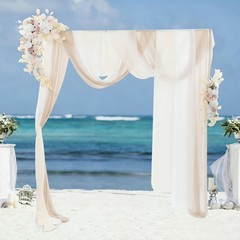 Decorative Artificial Flowers Artificial Wedding Arch Flower Kit With Drapes