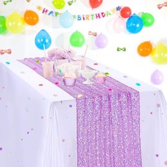 Sequin Table Runner Iridescent Purple Table Runner 25X120 inch Elegant Table