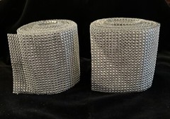 Assorted Bling Rhinestone Mesh Ribbon. Silver And Gold. 5” X Various Lengths