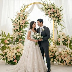 7.2FT Metal Wedding Arch Backdrop Stand for Wedding Ceremony Birthday Party Gold