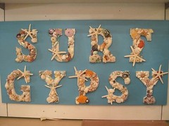 Beach Decor “Surf Gypsy” Shell Letters – Seashell letters – Beach Sign