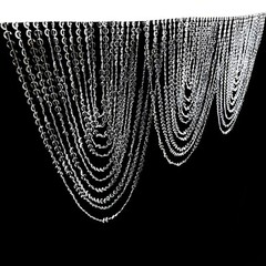 2 CLEAR Acrylic Crystal Beaded CURTAIN Valance Fabric Top Rod Pocket Party Event