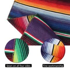 2Pack 14″ x 108″ Mexican Serape Table Runner Fiesta Party Decorations Tablecloth