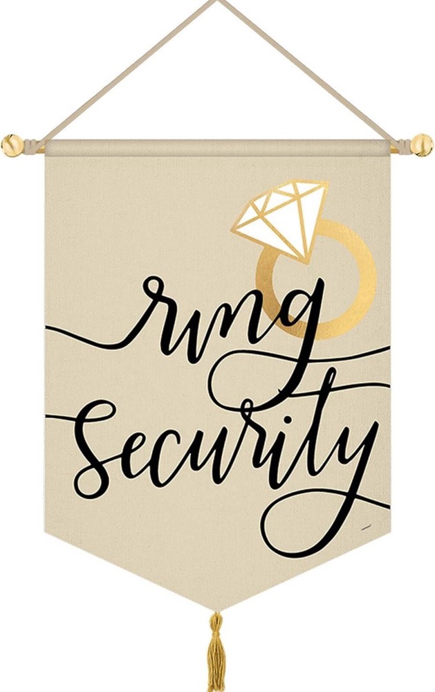 Ring Security Wedding Hanging Canvas Sign, 15″ x 11″, 1 piece