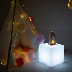 16″ Assorted Cordless Light Up CUBE STOOL LED Furniture Party Events Decorations