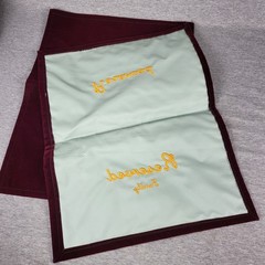 Vintage Velvet Reserved Funeral Seat Covers Burgundy Gold Lettering Halloween