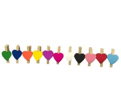 Mini Heart-Shaped Wooden Clips: Photo/Paper/Clothes Pegs for Home Decor