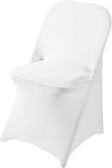 20Pack White Spandex Folding Chair Covers in Stretch Washable Fabric for Wedding
