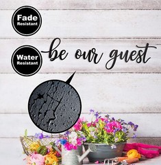 Vivegate Be Our Guest Sign Metal Wall Art Decor – 43″X10″ Black Ideas Be Our …
