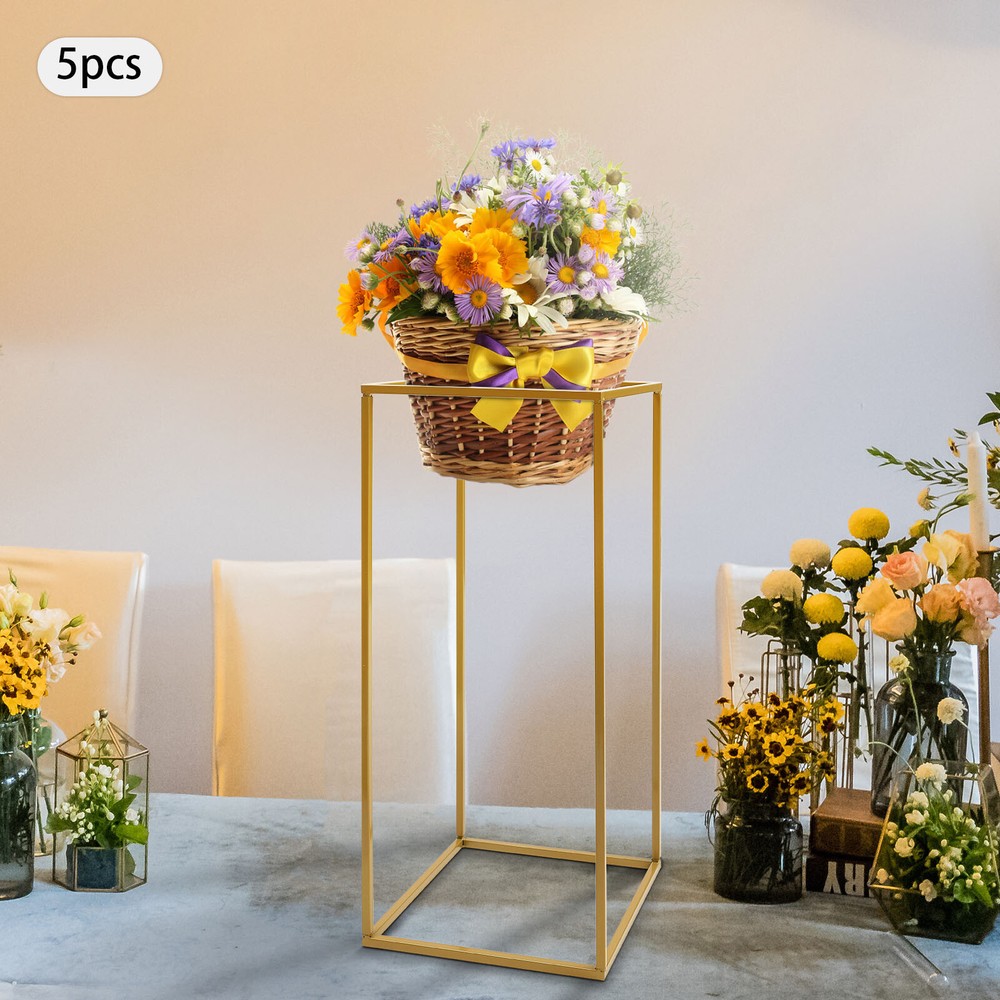 Wedding Flower Stand, Gold Flower Holder, Rectangular Flower Rack