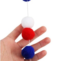 2m Plush Ball Garland Red White Blue for Celebration Day Festive Party Setup