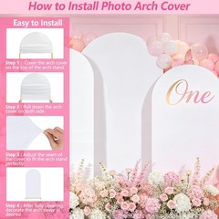 Wedding Arch Cover (7.2FT, 6.6FT, 6FT) Set of 3 Spandex Fitted Wedding Arch Stan