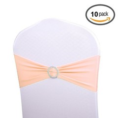 DH Wedding Banquet Party Chair Sash Bands & Buckle Slider in Colors 10PCS