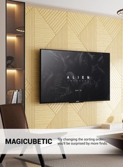 Acoustical Wall Panels,6 Pack 23.6×23.6 Inch UV Wood Texture Wall Art for L