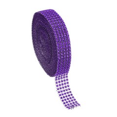 1″x10 Yard Crystal Rhinestones Mesh Ribbon Violet (4mm)