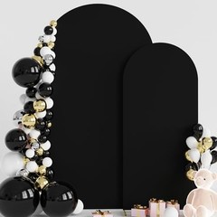 Wedding Arch Backdrop Cover 7.2FT, 6FT Spandex Fitted Wedding 7.2FT,6FT Black