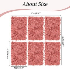 Artificial Flower Wall Panel – Set of 6 Dusty Pink Fake Silk Hydrangea Floral