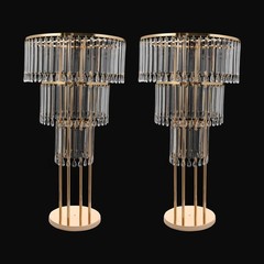 3-Tier Crystal Flower Stand Wedding Centerpieces For Tables 28.3in Tall Pair NEW