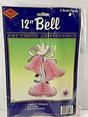 Vintage Beistle Co Honeycomb Paper 12″ Bell Art Tissue Centerpiece Shower 1983