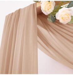 Wedding Arch Draping Fabric 2 Panels of 20Ft Nude Chiffon-Drapery for Outdoor
