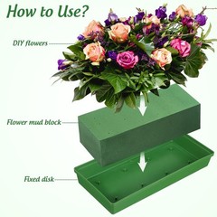 10 PK Floral Foam Trays Rectangular Cage Holder Spikes Reservoir 10.6 Inch