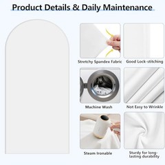 7.2 ft Arch Backdrop Cover (No Arch Stand) – Double-Sided 7.2×4 ft (HxW) White